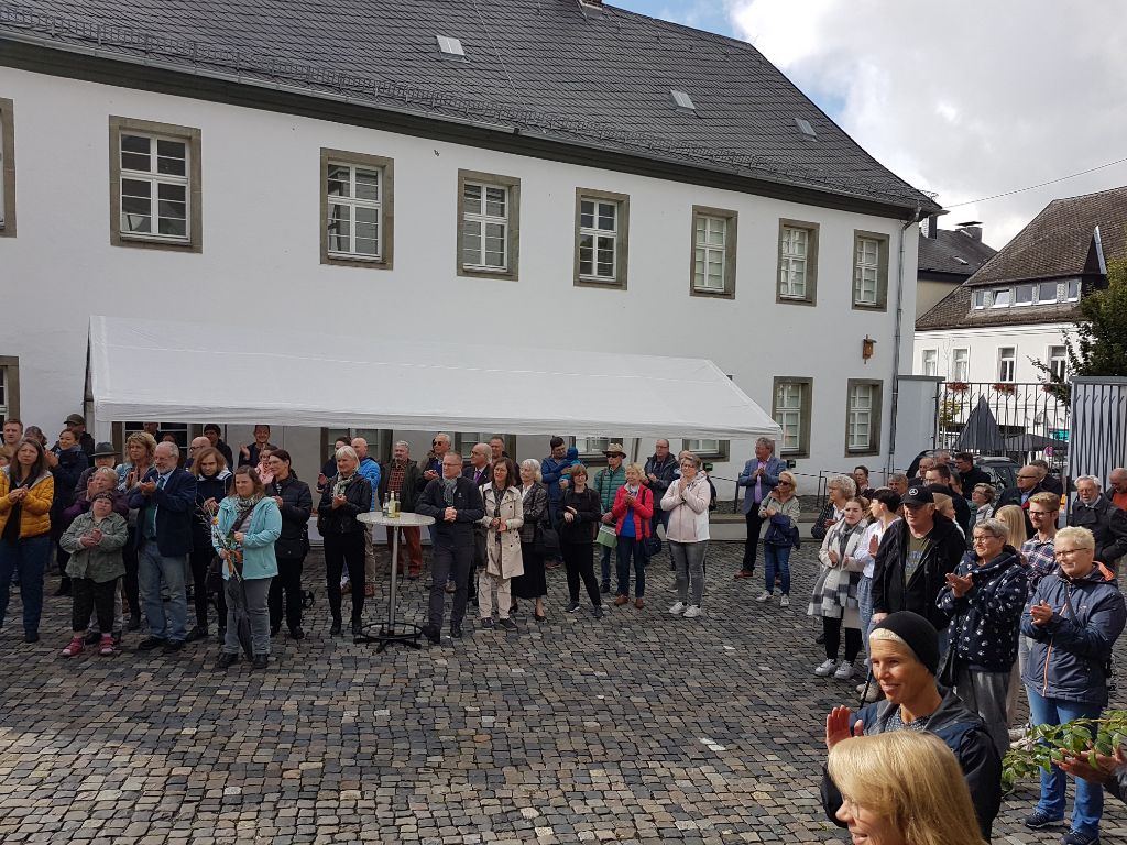 Audience at art exhibition