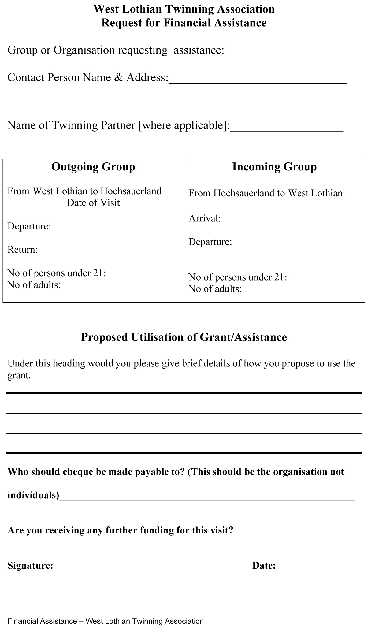 Financial assistance form 1
